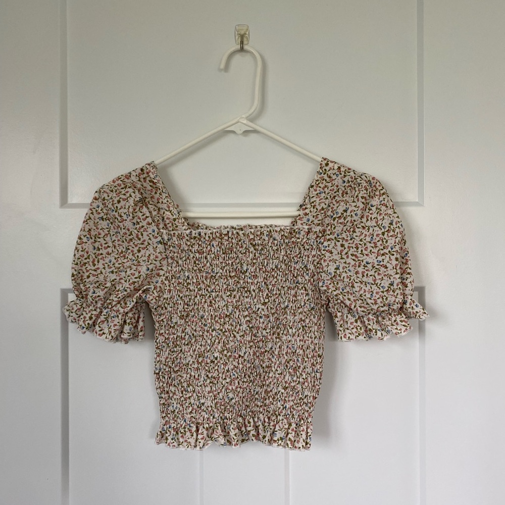 NWOT SHEIN Multicolor Floral Smocked Blouse